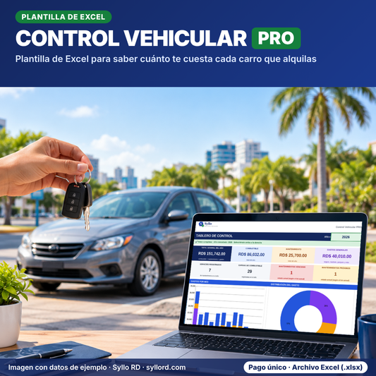Control Vehicular PRO: plantilla de Excel para saber cuánto te cuesta cada carro que alquilas (imagen con datos de ejemplo)