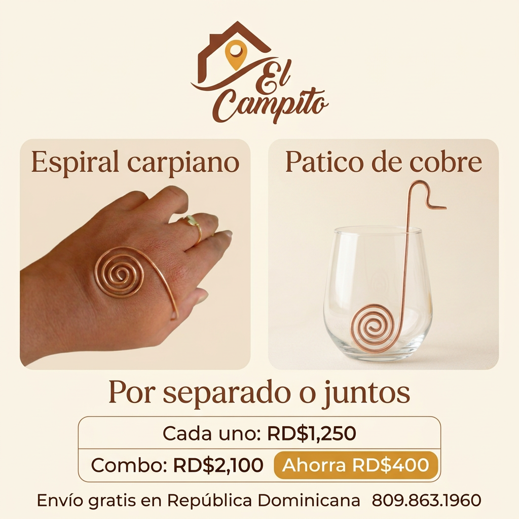 Espiral Carpiano y Patico de Cobre de El Campito, dos piezas artesanales de cobre
