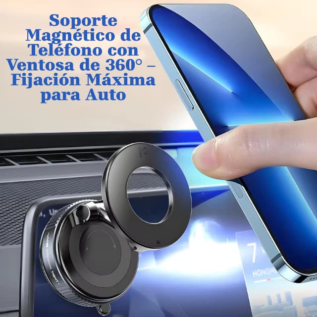 Soporte Magnético 360° — Fijación Total para Auto y Escritorio | Envío Gratis RD